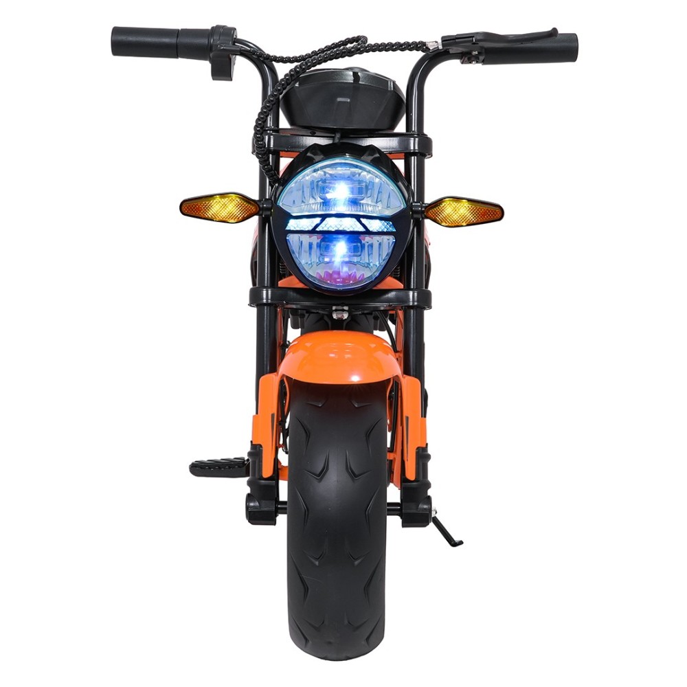 JOKO Elektrická motorka SUPERMOTO 300W 24V, kožené sedadlo, penové kolesá, nosnosť 50kg, oranžová