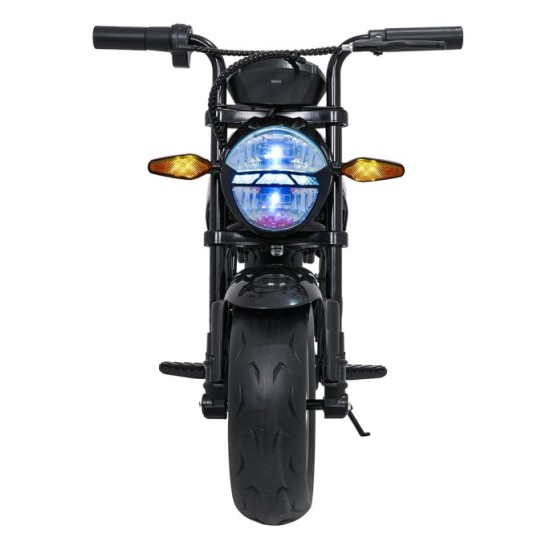 JOKO Elektrická motorka SUPERMOTO 300W 24V, kožené sedadlo, penové kolesá, nosnosť 50kg, čierna