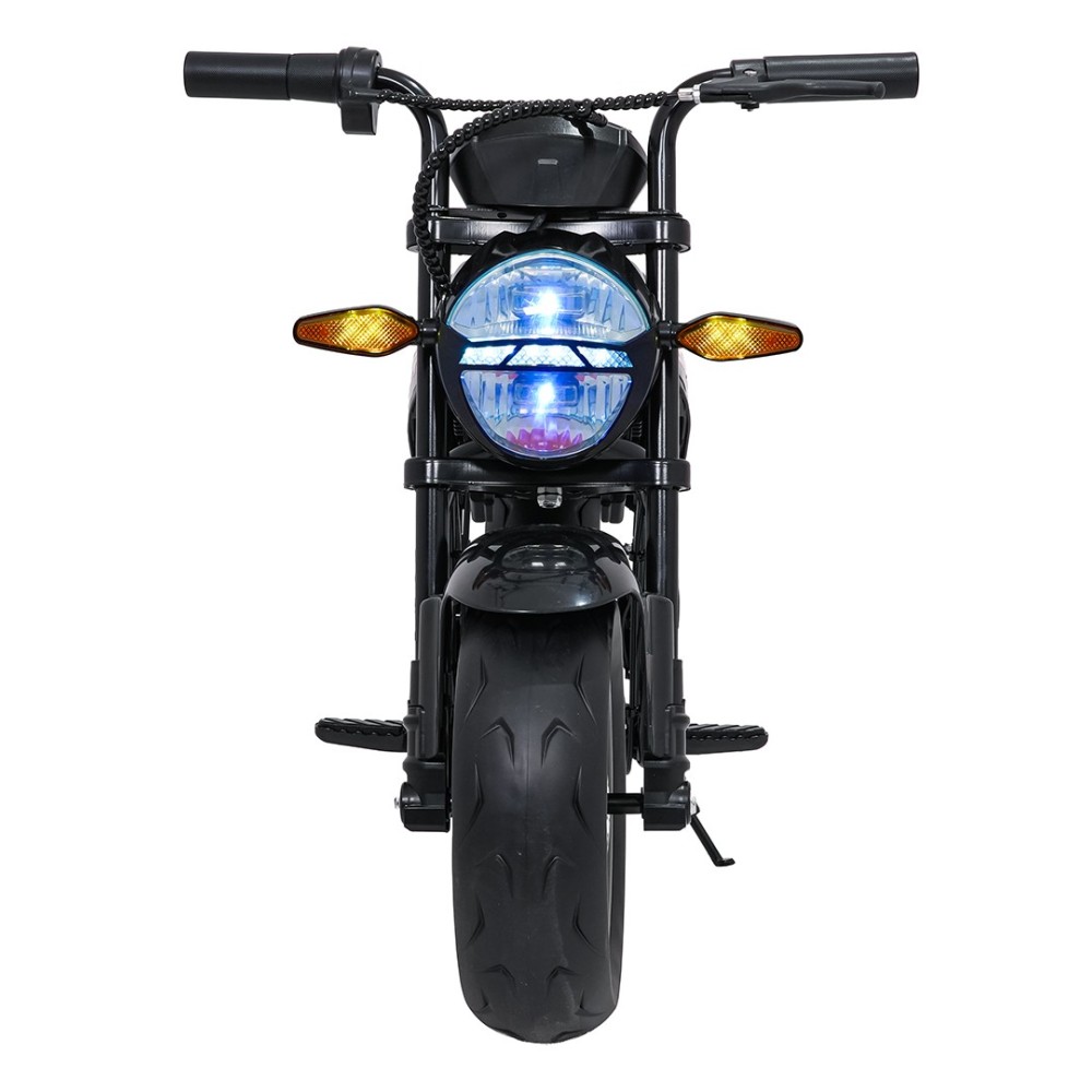 JOKO Elektrická motorka SUPERMOTO 300W 24V, kožené sedadlo, penové kolesá, nosnosť 50kg, čierna