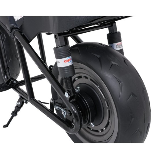 JOKO Elektrická motorka SUPERMOTO 300W 24V, kožené sedadlo, penové kolesá, nosnosť 50kg, čierna
