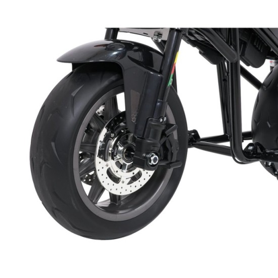 JOKO Elektrická motorka SUPERMOTO 300W 24V, kožené sedadlo, penové kolesá, nosnosť 50kg, čierna