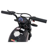 JOKO Elektrická motorka SUPERMOTO 300W 24V, kožené sedadlo, penové kolesá, nosnosť 50kg, čierna
