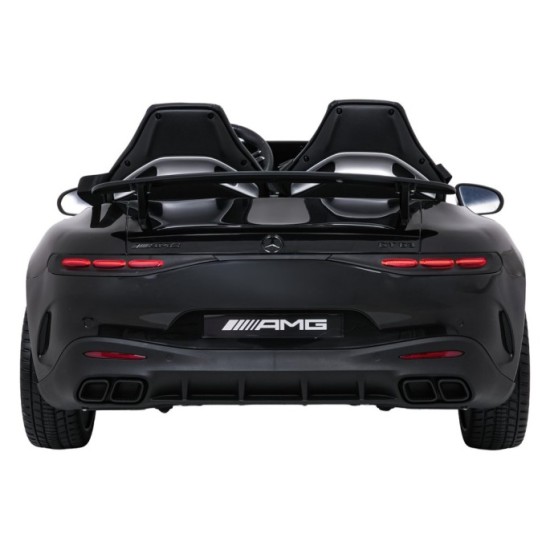 JOKO Mercedes Benz GT63 AMG 4x200W, Dvojmiestne Kožené sedadlo, nosnosť 90kg, penové kolesá, čierne