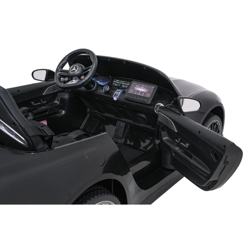 JOKO Mercedes Benz GT63 AMG 4x200W, Dvojmiestne Kožené sedadlo, nosnosť 90kg, penové kolesá, čierne