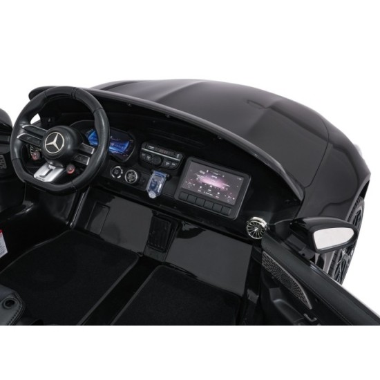 JOKO Mercedes Benz GT63 AMG 4x200W, Dvojmiestne Kožené sedadlo, nosnosť 90kg, penové kolesá, čierne