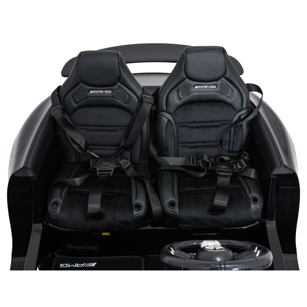 JOKO Mercedes Benz GT63 AMG 4x200W, Dvojmiestne Kožené sedadlo, nosnosť 90kg, penové kolesá, čierne