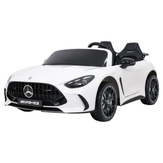JOKO Mercedes Benz GT63 AMG 4x200W, Dvojmiestne Kožené sedadlo, nosnosť 90kg, penové kolesá, biele