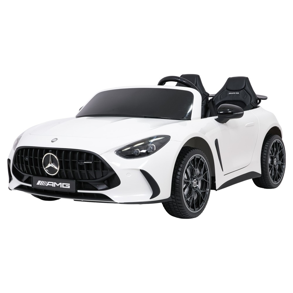 JOKO Mercedes Benz GT63 AMG 4x200W, Dvojmiestne Kožené sedadlo, nosnosť 90kg, penové kolesá, biele