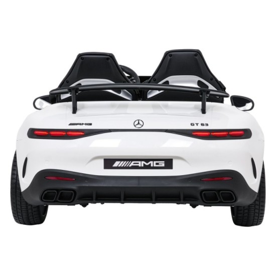 JOKO Mercedes Benz GT63 AMG 4x200W, Dvojmiestne Kožené sedadlo, nosnosť 90kg, penové kolesá, biele