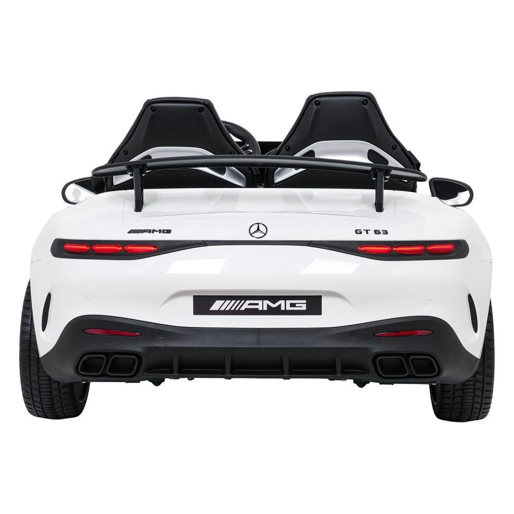 JOKO Mercedes Benz GT63 AMG 4x200W, Dvojmiestne Kožené sedadlo, nosnosť 90kg, penové kolesá, biele
