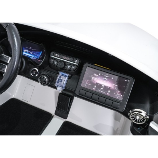 JOKO Mercedes Benz GT63 AMG 4x200W, Dvojmiestne Kožené sedadlo, nosnosť 90kg, penové kolesá, biele