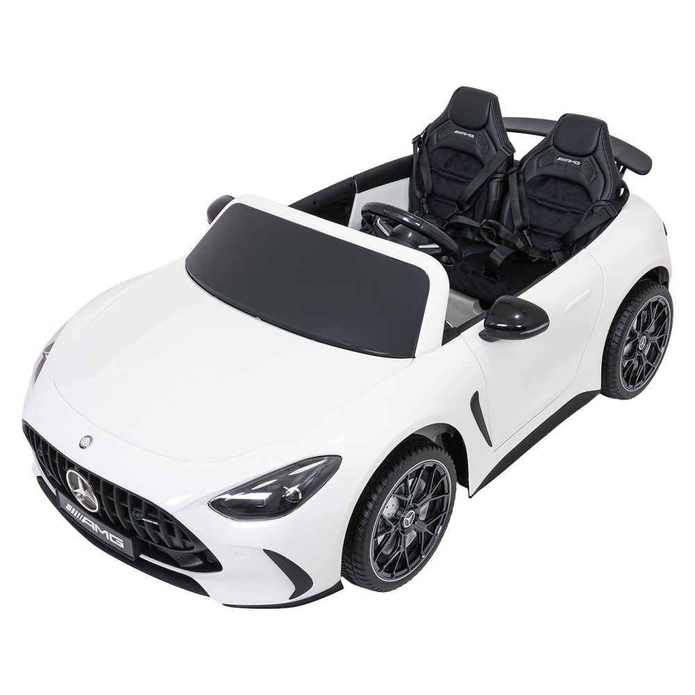 JOKO Mercedes Benz GT63 AMG 4x200W, Dvojmiestne Kožené sedadlo, nosnosť 90kg, penové kolesá, biele