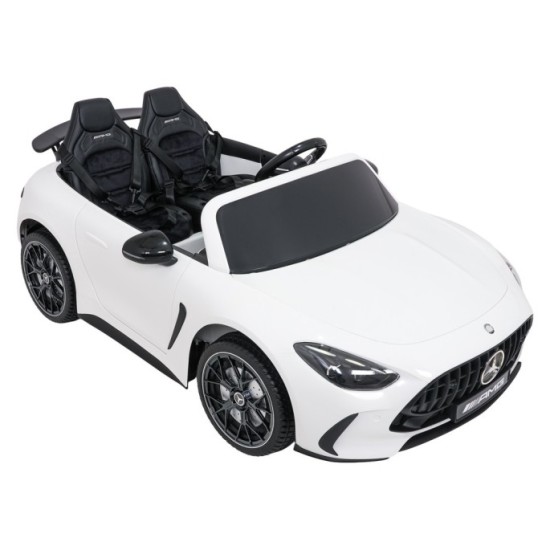 JOKO Mercedes Benz GT63 AMG 4x200W, Dvojmiestne Kožené sedadlo, nosnosť 90kg, penové kolesá, biele