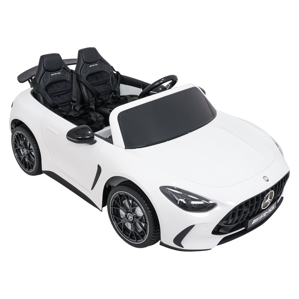 JOKO Mercedes Benz GT63 AMG 4x200W, Dvojmiestne Kožené sedadlo, nosnosť 90kg, penové kolesá, biele