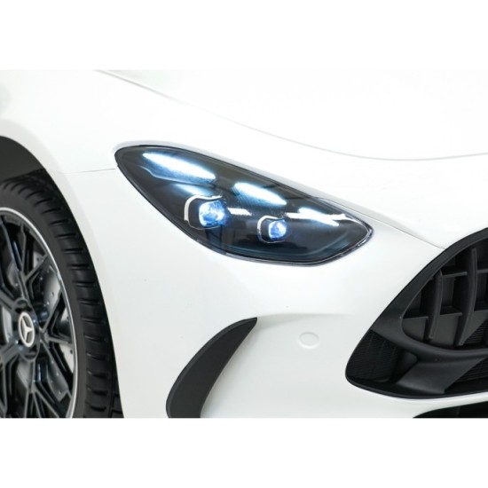 JOKO Mercedes Benz GT63 AMG 4x200W, Dvojmiestne Kožené sedadlo, nosnosť 90kg, penové kolesá, biele