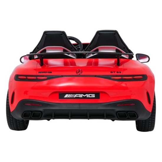 JOKO Mercedes Benz GT63 AMG 4x200W, Dvojmiestne Kožené sedadlo, nosnosť 90kg, penové kolesá, červené