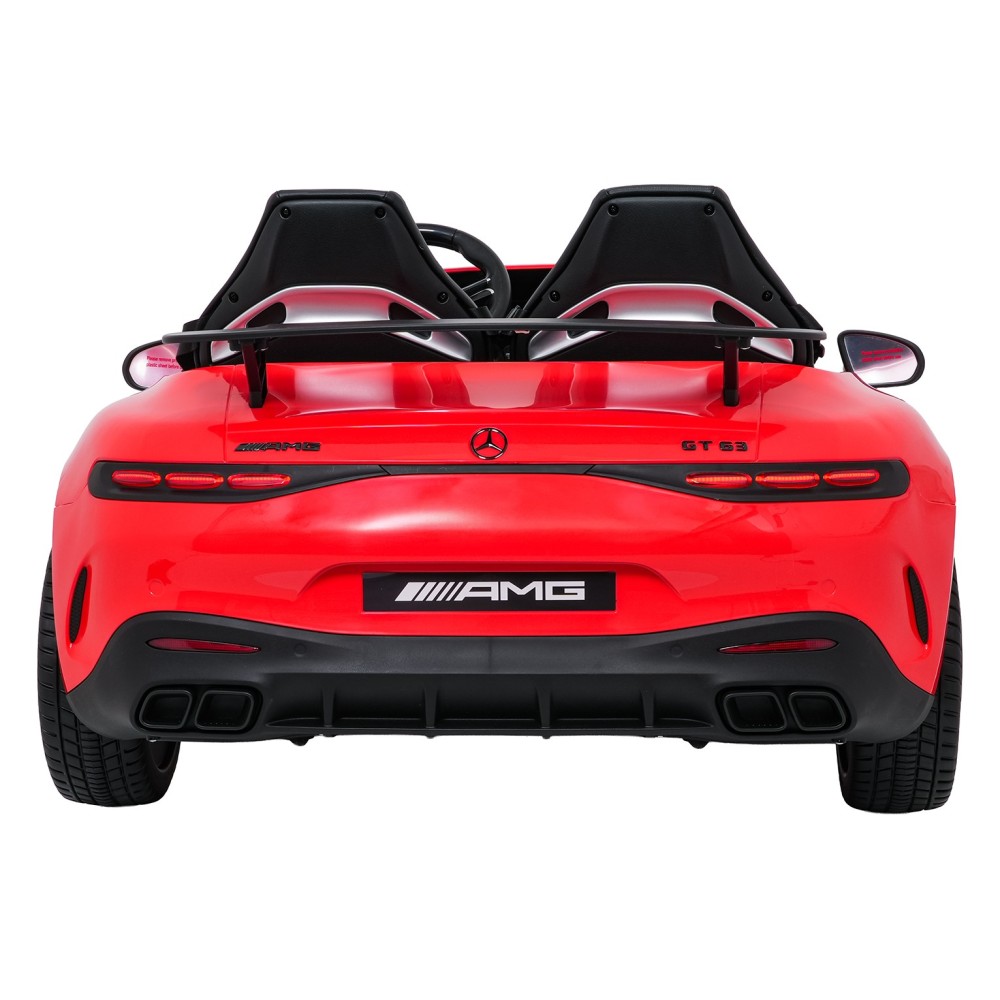 JOKO Mercedes Benz GT63 AMG 4x200W, Dvojmiestne Kožené sedadlo, nosnosť 90kg, penové kolesá, červené