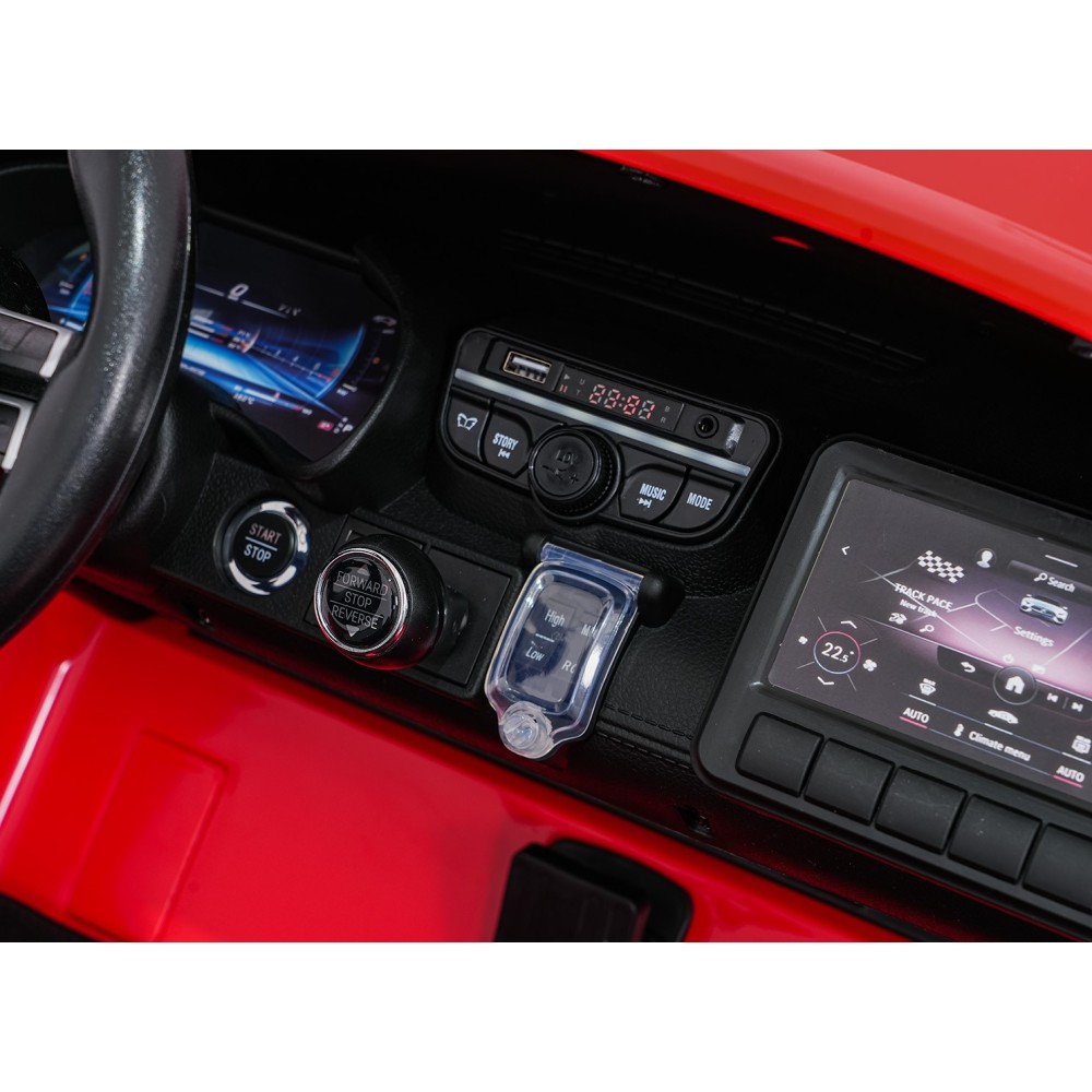 JOKO Mercedes Benz GT63 AMG 4x200W, Dvojmiestne Kožené sedadlo, nosnosť 90kg, penové kolesá, červené