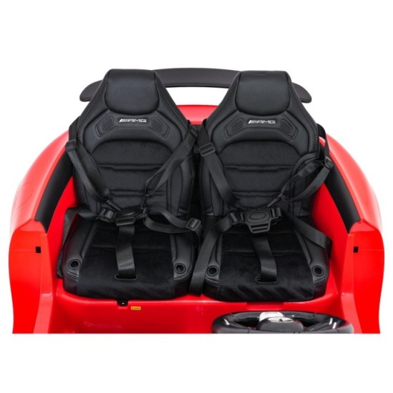 JOKO Mercedes Benz GT63 AMG 4x200W, Dvojmiestne Kožené sedadlo, nosnosť 90kg, penové kolesá, červené