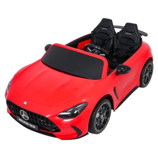 JOKO Mercedes Benz GT63 AMG 4x200W, Dvojmiestne Kožené sedadlo, nosnosť 90kg, penové kolesá, červené