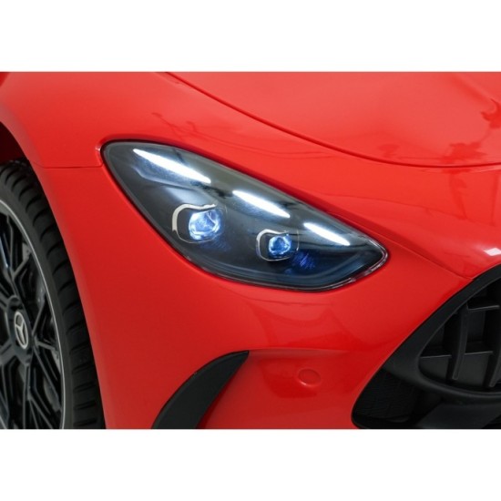 JOKO Mercedes Benz GT63 AMG 4x200W, Dvojmiestne Kožené sedadlo, nosnosť 90kg, penové kolesá, červené