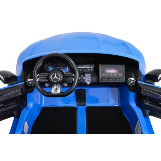 JOKO Mercedes Benz GT63 AMG 4x200W, Dvojmiestne Kožené sedadlo, nosnosť 90kg, penové kolesá, modré