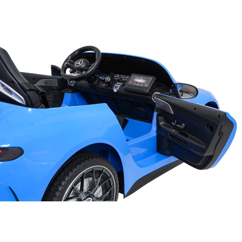 JOKO Mercedes Benz GT63 AMG 4x200W, Dvojmiestne Kožené sedadlo, nosnosť 90kg, penové kolesá, modré
