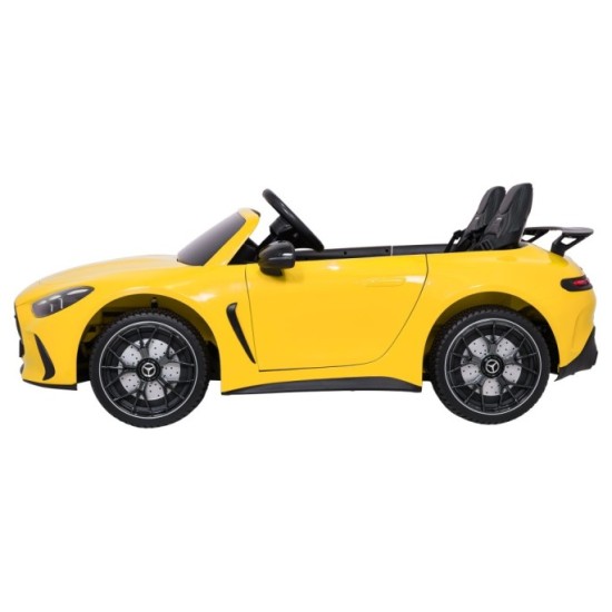 JOKO Mercedes Benz GT63 AMG 4x200W, Dvojmiestne Kožené sedadlo, nosnosť 90kg, penové kolesá, žlté