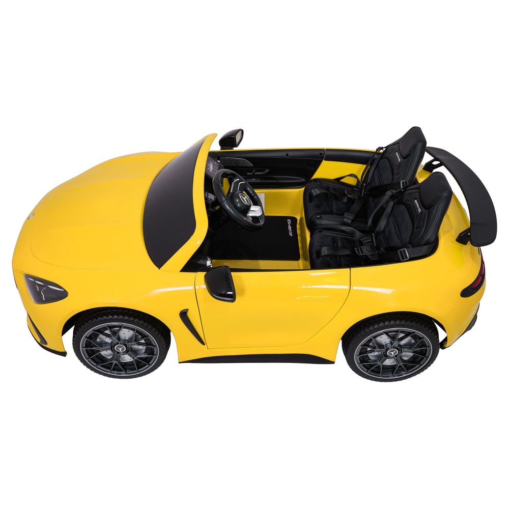 JOKO Mercedes Benz GT63 AMG 4x200W, Dvojmiestne Kožené sedadlo, nosnosť 90kg, penové kolesá, žlté