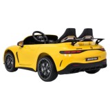 JOKO Mercedes Benz GT63 AMG 4x200W, Dvojmiestne Kožené sedadlo, nosnosť 90kg, penové kolesá, žlté