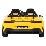 JOKO Mercedes Benz GT63 AMG 4x200W, Dvojmiestne Kožené sedadlo, nosnosť 90kg, penové kolesá, žlté
