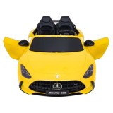 JOKO Mercedes Benz GT63 AMG 4x200W, Dvojmiestne Kožené sedadlo, nosnosť 90kg, penové kolesá, žlté