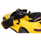 JOKO Mercedes Benz GT63 AMG 4x200W, Dvojmiestne Kožené sedadlo, nosnosť 90kg, penové kolesá, žlté