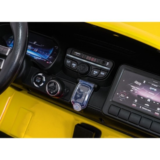 JOKO Mercedes Benz GT63 AMG 4x200W, Dvojmiestne Kožené sedadlo, nosnosť 90kg, penové kolesá, žlté