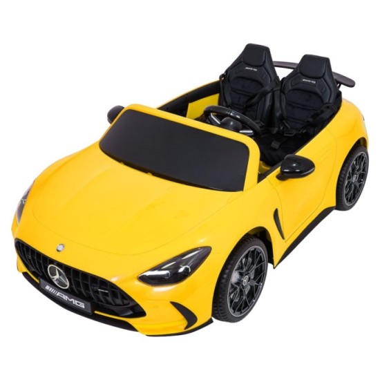JOKO Mercedes Benz GT63 AMG 4x200W, Dvojmiestne Kožené sedadlo, nosnosť 90kg, penové kolesá, žlté