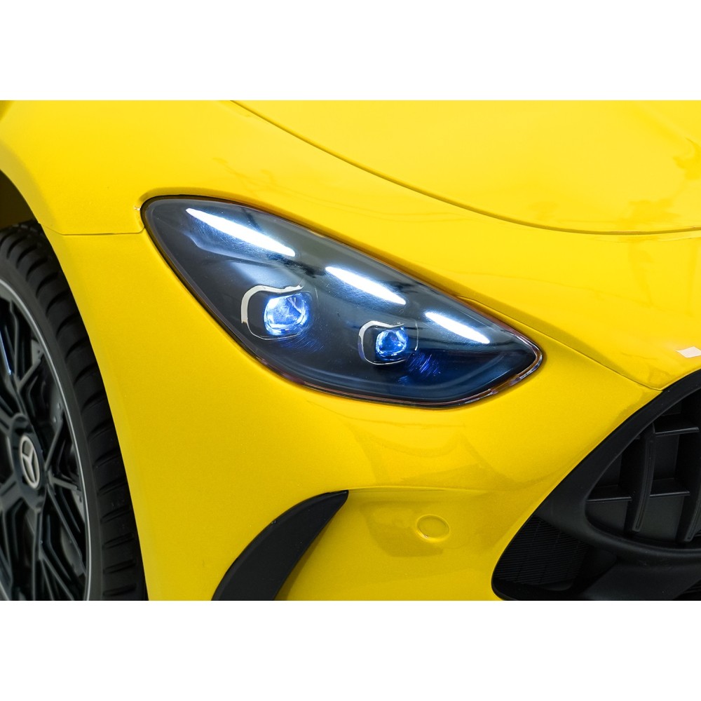 JOKO Mercedes Benz GT63 AMG 4x200W, Dvojmiestne Kožené sedadlo, nosnosť 90kg, penové kolesá, žlté