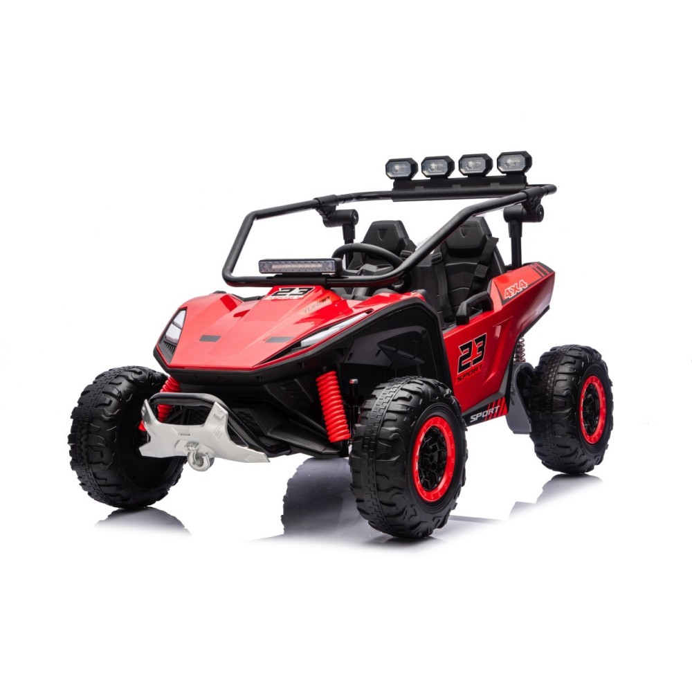 JOKO Elektrické autíčko Buggy TURBO 4x200W 24V, penové kolesá, kožené sedadlo, nosnosť 50kg, červené