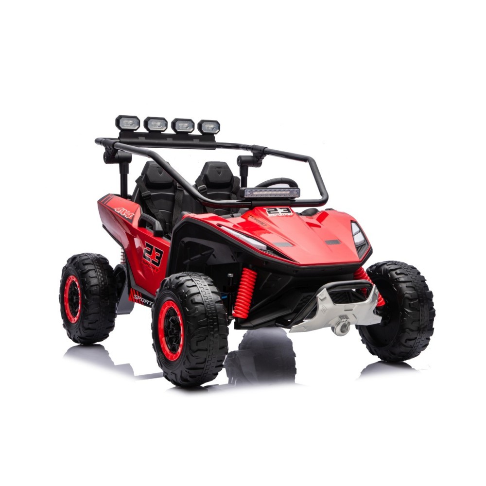 JOKO Elektrické autíčko Buggy TURBO 4x200W 24V, penové kolesá, kožené sedadlo, nosnosť 50kg, červené
