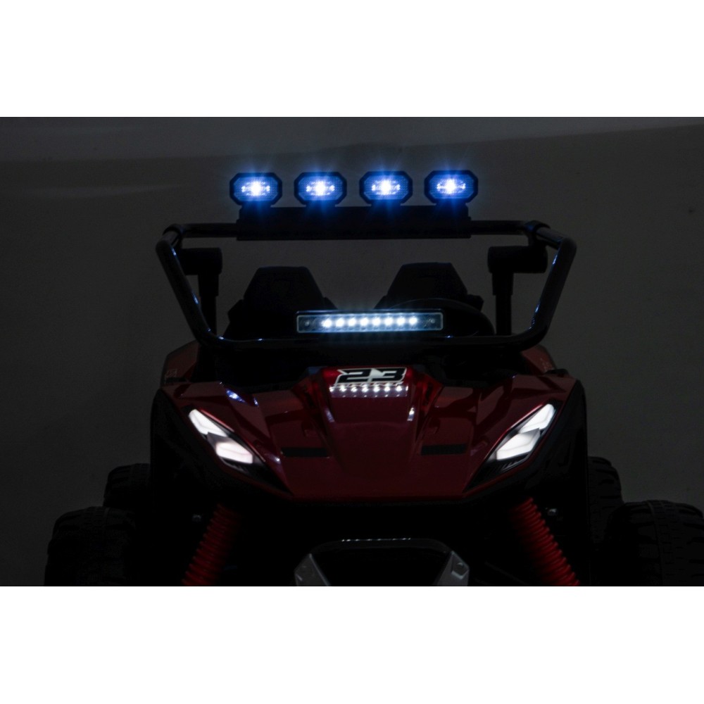 JOKO Elektrické autíčko Buggy TURBO 4x200W 24V, penové kolesá, kožené sedadlo, nosnosť 50kg, červené