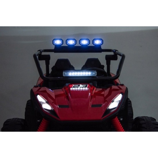 JOKO Elektrické autíčko Buggy TURBO 4x200W 24V, penové kolesá, kožené sedadlo, nosnosť 50kg, červené