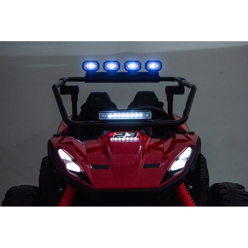 JOKO Elektrické autíčko Buggy TURBO 4x200W 24V, penové kolesá, kožené sedadlo, nosnosť 50kg, červené