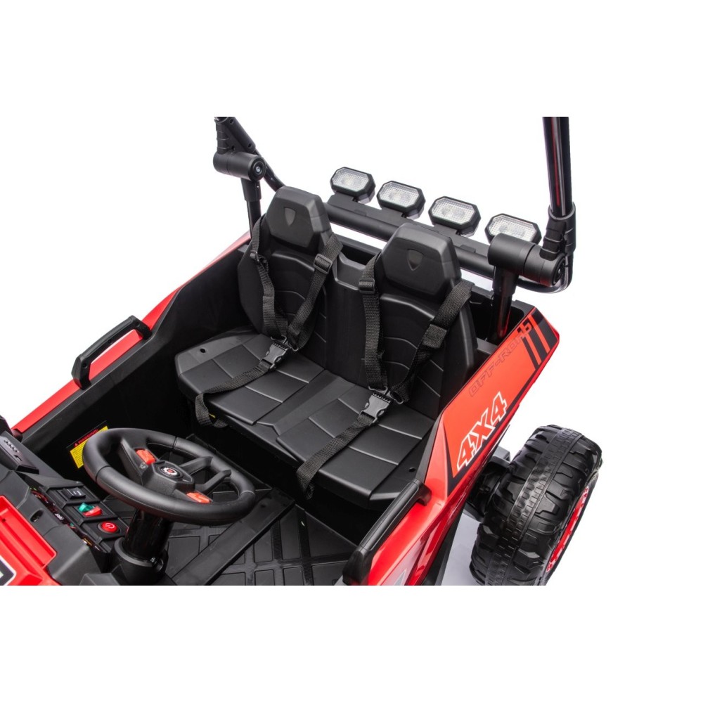 JOKO Elektrické autíčko Buggy TURBO 4x200W 24V, penové kolesá, kožené sedadlo, nosnosť 50kg, červené