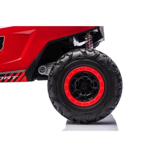 JOKO Elektrické autíčko Buggy TURBO 4x200W 24V, penové kolesá, kožené sedadlo, nosnosť 50kg, červené