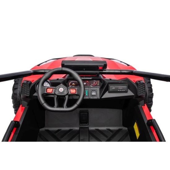 JOKO Elektrické autíčko Buggy TURBO 4x200W 24V, penové kolesá, kožené sedadlo, nosnosť 50kg, červené