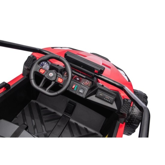 JOKO Elektrické autíčko Buggy TURBO 4x200W 24V, penové kolesá, kožené sedadlo, nosnosť 50kg, červené