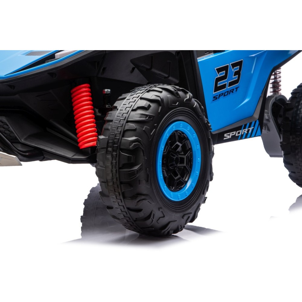 JOKO Elektrické autíčko Buggy TURBO 4x200W 24V, penové kolesá, kožené sedadlo, nosnosť 50kg, modré