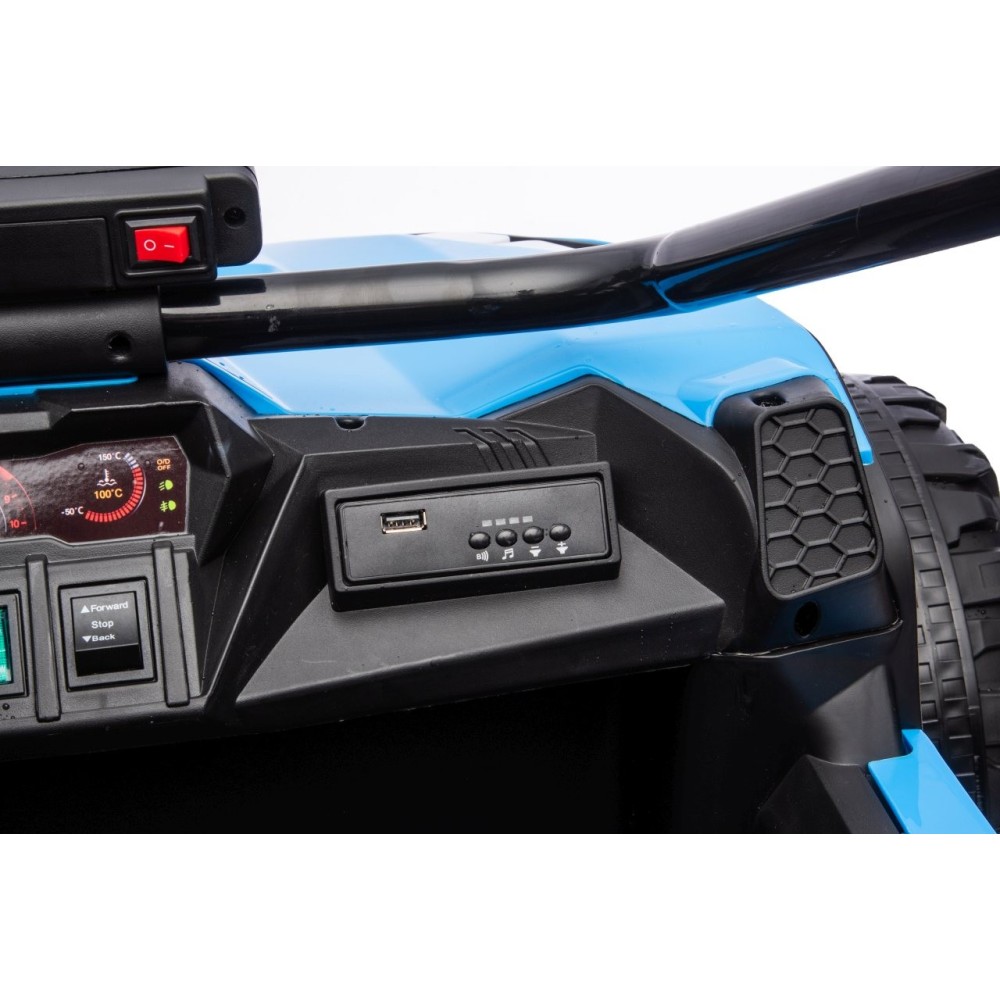 JOKO Elektrické autíčko Buggy TURBO 4x200W 24V, penové kolesá, kožené sedadlo, nosnosť 50kg, modré