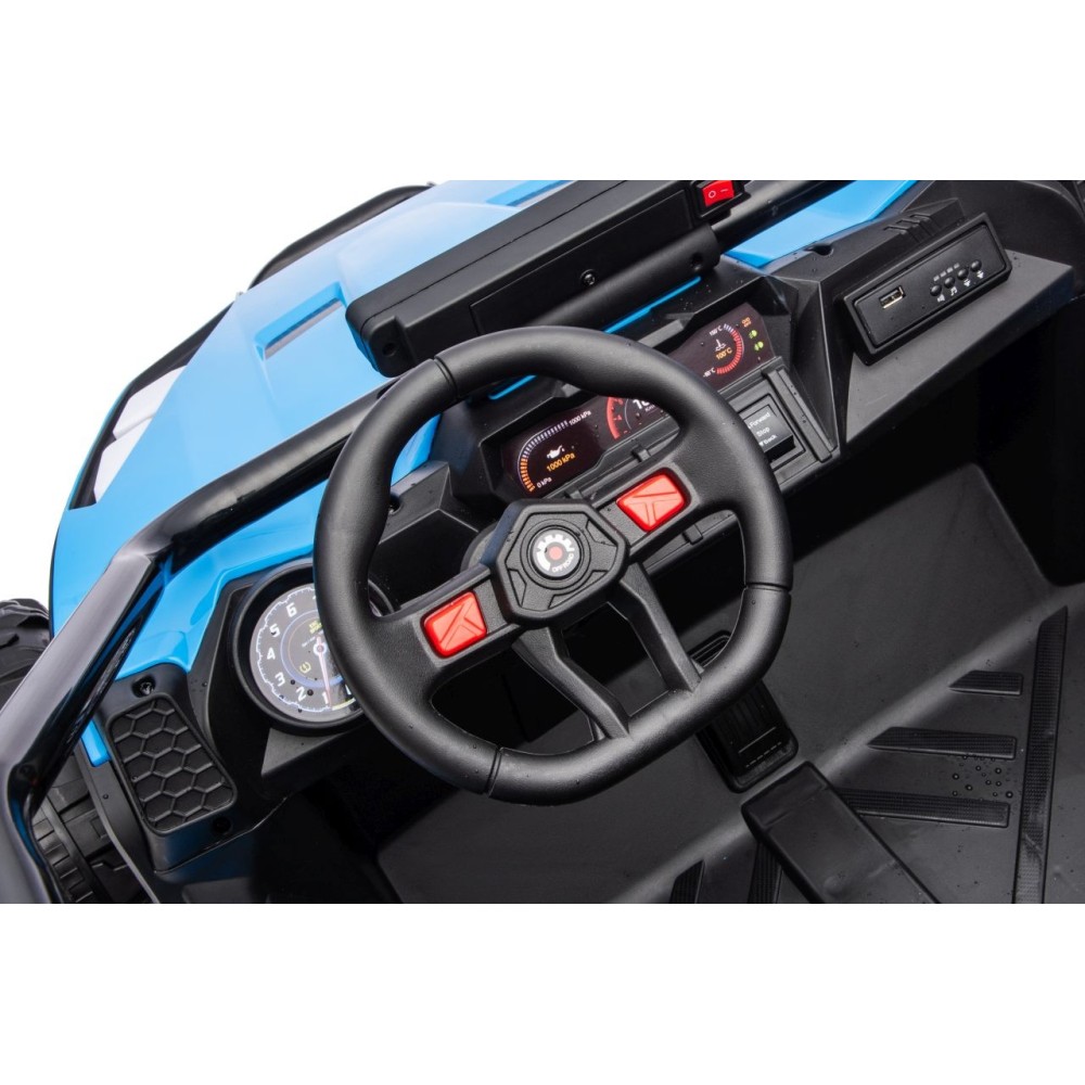 JOKO Elektrické autíčko Buggy TURBO 4x200W 24V, penové kolesá, kožené sedadlo, nosnosť 50kg, modré