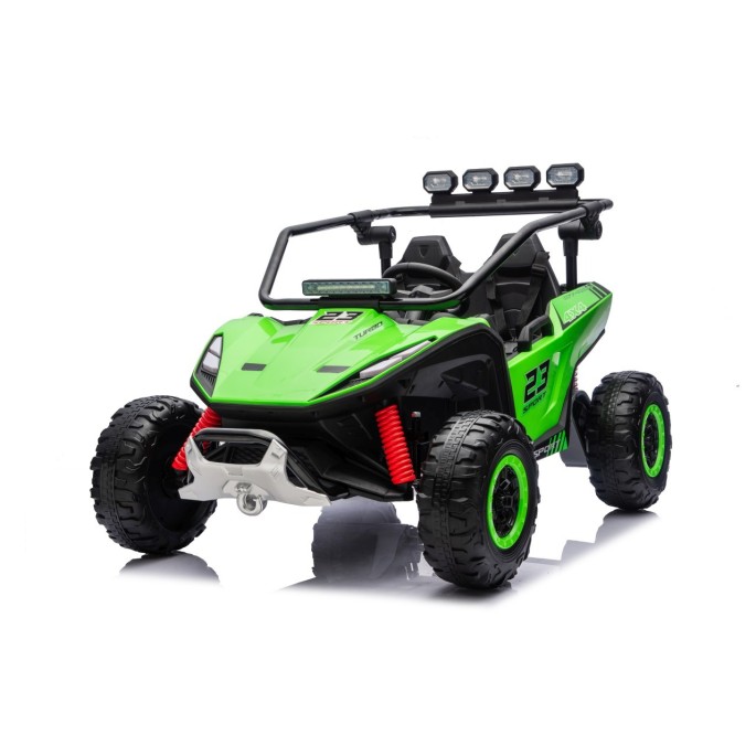 JOKO Elektrické autíčko Buggy TURBO 4x200W 24V, penové kolesá, kožené sedadlo, nosnosť 50kg, zelené