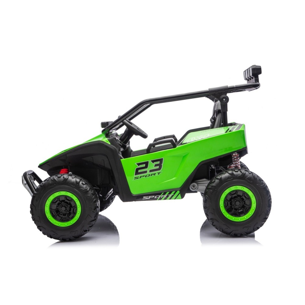 JOKO Elektrické autíčko Buggy TURBO 4x200W 24V, penové kolesá, kožené sedadlo, nosnosť 50kg, zelené